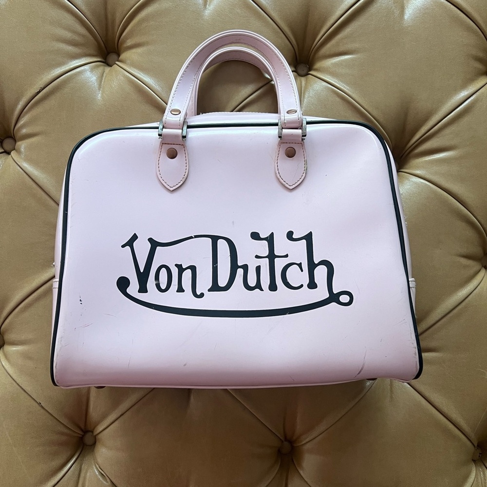 Von Dutch Light Pink Satchel Bowling Bag